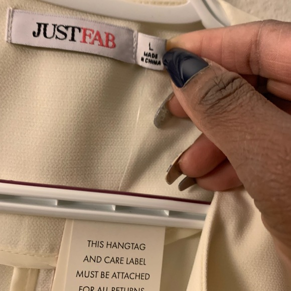 Nice Cream blazer. Size L. Just fab is the brand. New with tags. - Picture 3 of 9